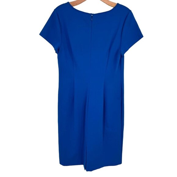 Talbots Womens Blue Sheath Dress With Beaded Neckline Size 8 - Picture 10 of 11